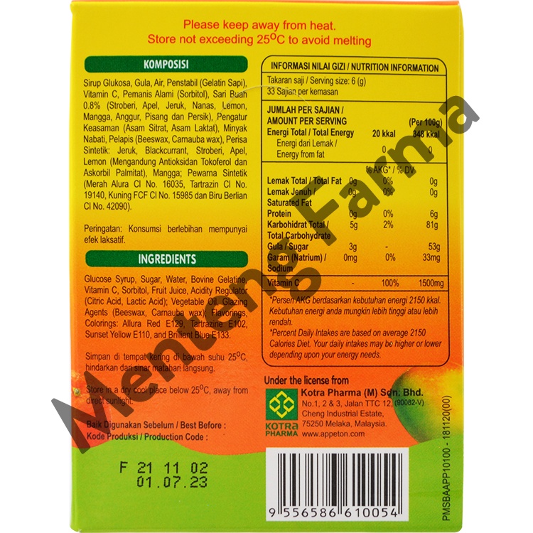 Appeton Gummies (Passtilles) Sachet - Permen Gummy Vitamin C Anak