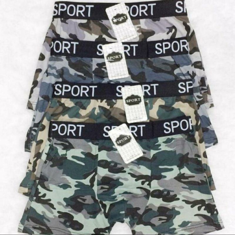 Boxer Pria Import Karet Sport | Premium Men Boxer | Art Boxer Army