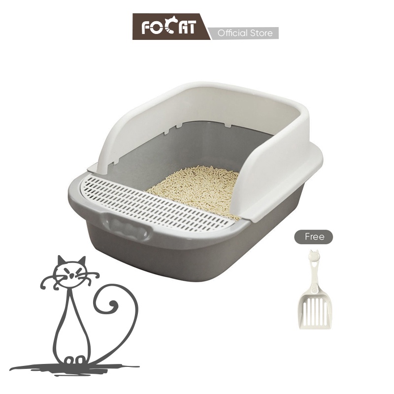 FOCAT Cat Litter Box M06 Tempat Bak Pasir Kucing Tempat Pup Toilet Kucing