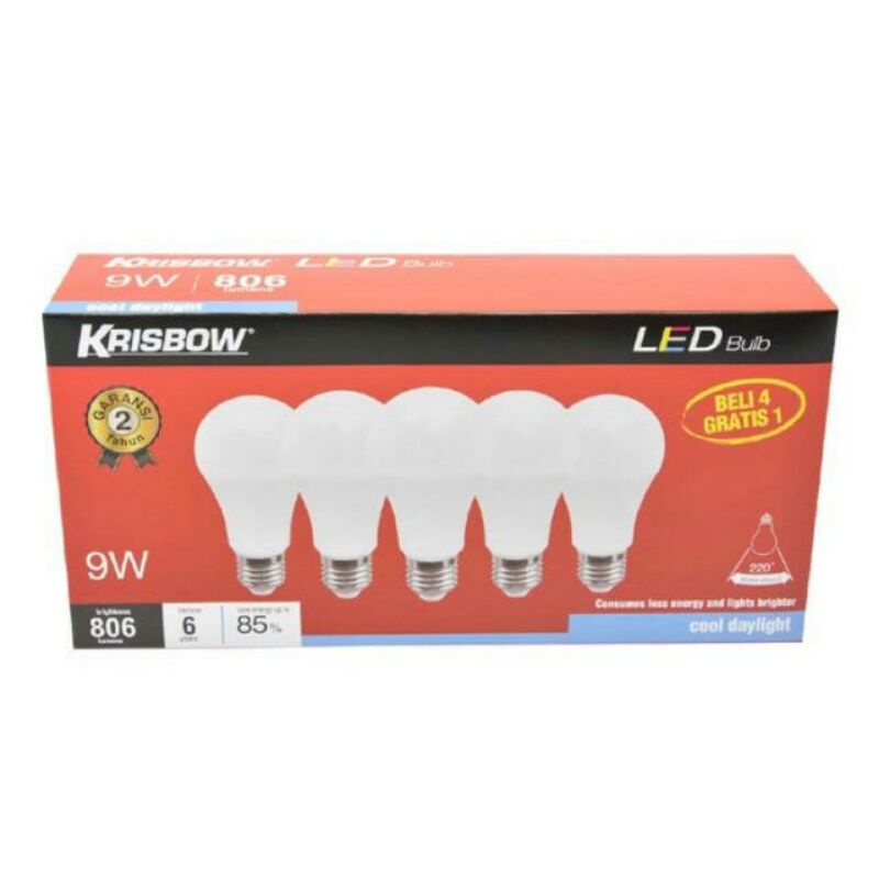 Lampu led Krisbow 9 watt Garansi 2 Tahun