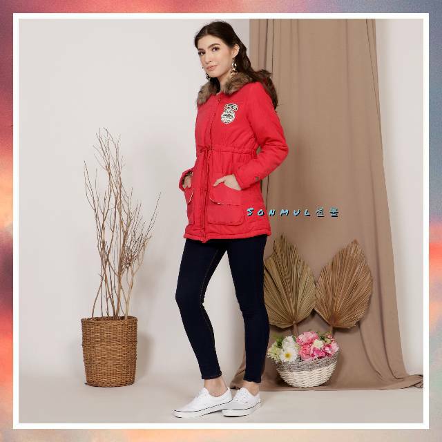 IMPORT WOMAN WINTER HOODIE VINTAGE COAT JAKET WANITA MUSIM DINGIN