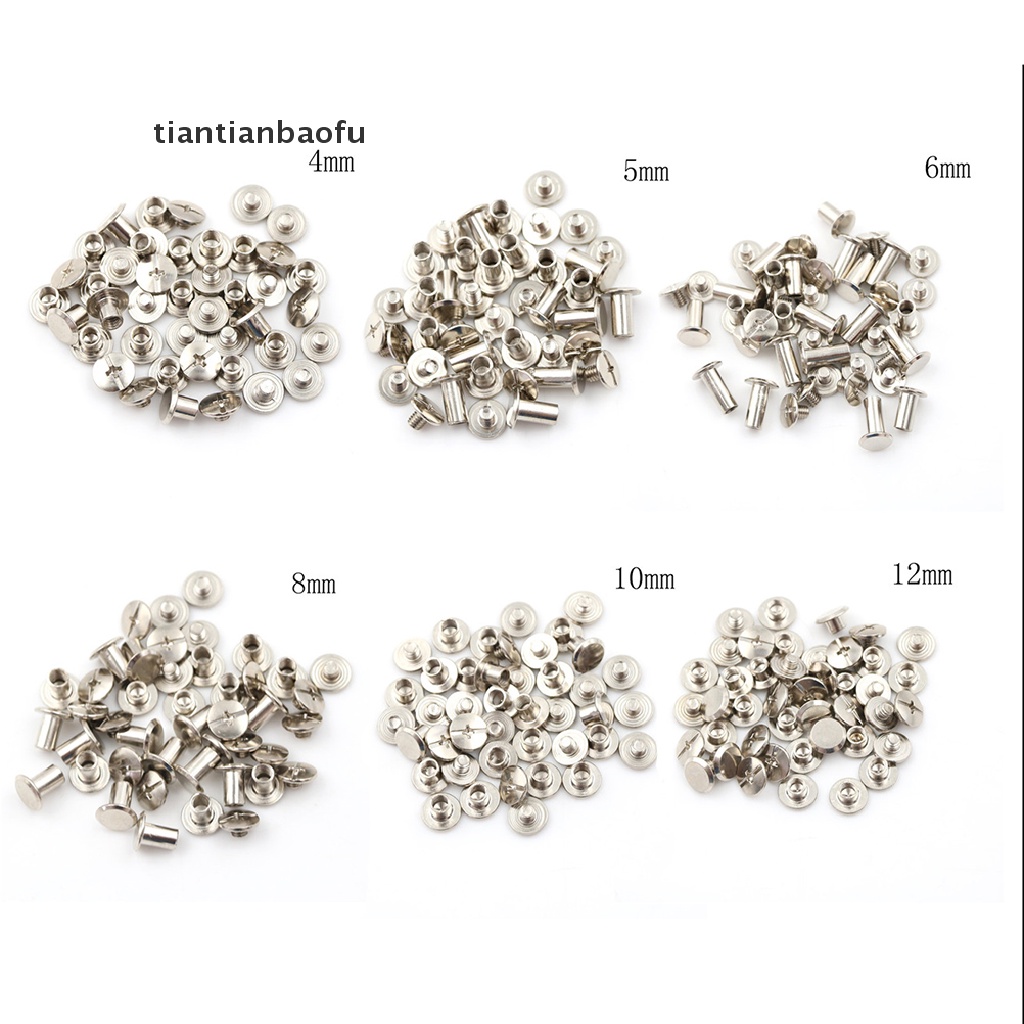 [tiantianbaofu] 20PCS New Nickel Binding Chicago Screws Nail Rivets Album Craft 5x6mm Useful Boutique