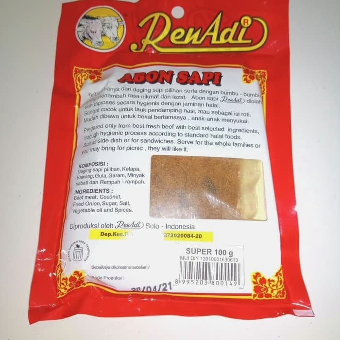 

ABON- ABON SAPI RENADI SUPER 100 GR -MAKANAN-KERING.