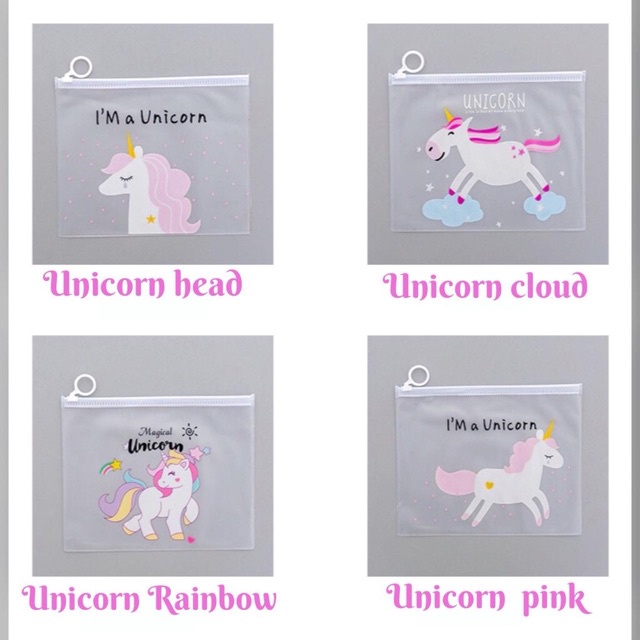 ZIPPER Bag Transparan Unicorn