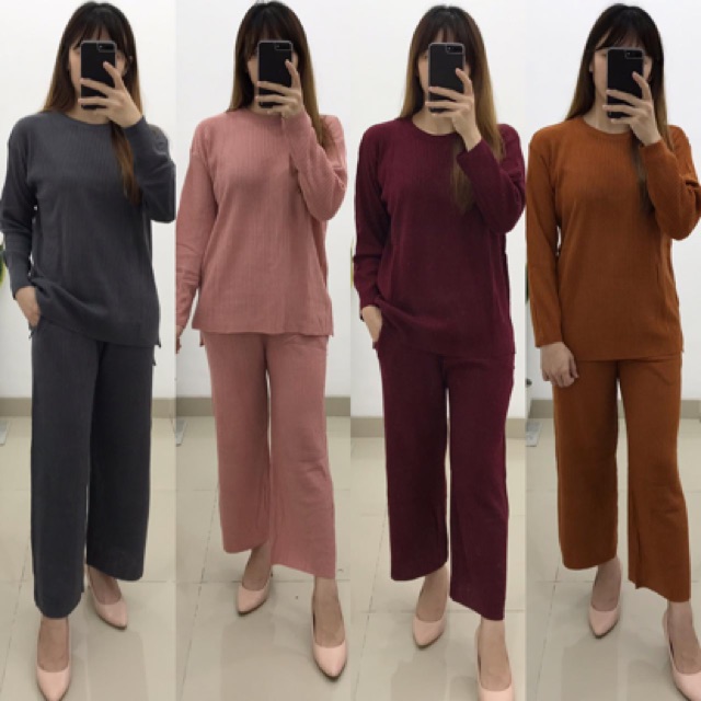 VENI SET SETELAN RAJUT PREMIUM dapat baju + celana