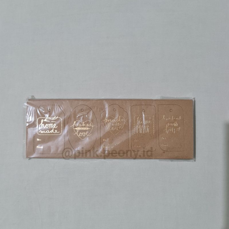 

HANGTAG/ LABEL / EMBLEM / PRICETAG HOMEMADE COKLAT KRAFT HOTPRINT THANK YOU/HOMEMADE