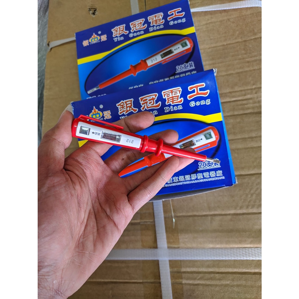 Tespen Test Pen Alat Tes Listrik Obeng Kelistrikan Test Pen Merah [ 1 pcs ]