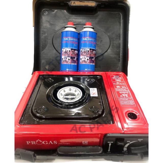 Kompor Portable Mini Progas 2 in 1 / Paket + 2 Gas Hi Cook ...