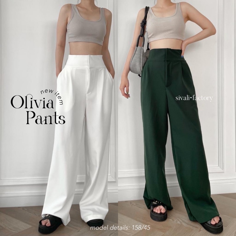 SIVALI Olivia Pants || Celana Kulot Highwaist - Cullote Pants - Celana Wanita