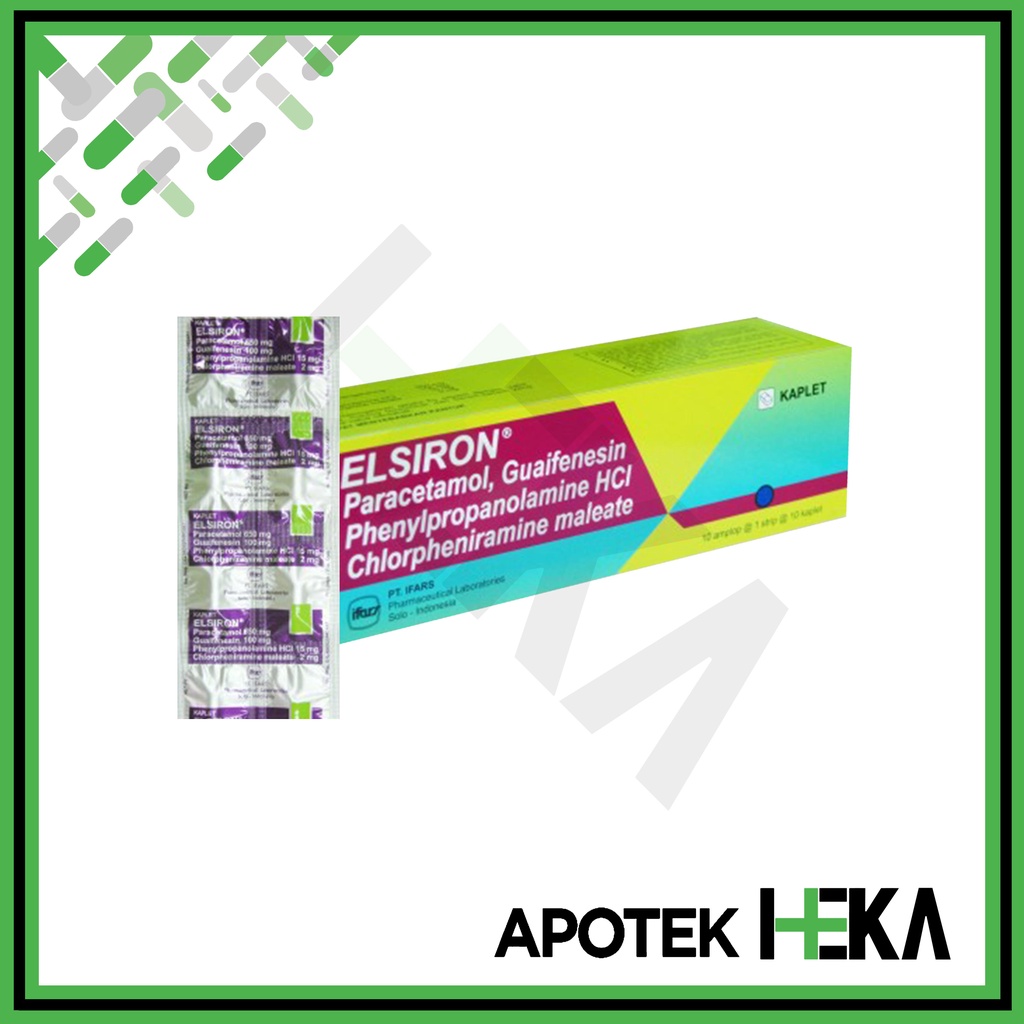 Elsiron Kaplet Box isi 10x10 Tablet - Paracetamol untuk Flu  (SEMARANG)