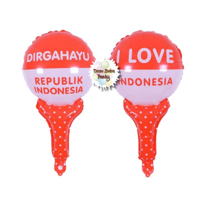 Balon Foil Pentungan HUT RI / Balon DIRGAHAYU RI Merah Putih