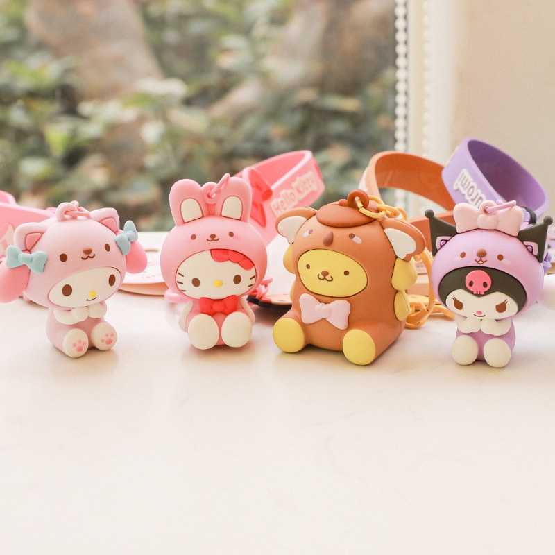 Gantungan Kunci Bentuk Kartun Cinnamon Melody Kuromi Hello Kitty Bahan Resin