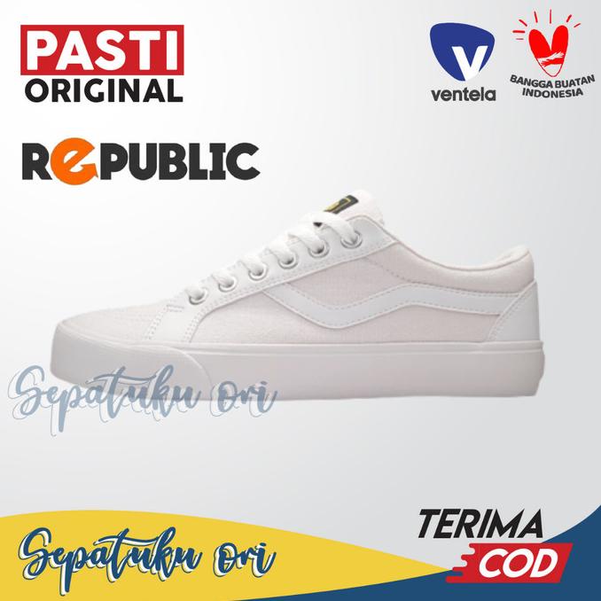 Sepatu Ventela Republic Low Full White Original | Sneakers Putih