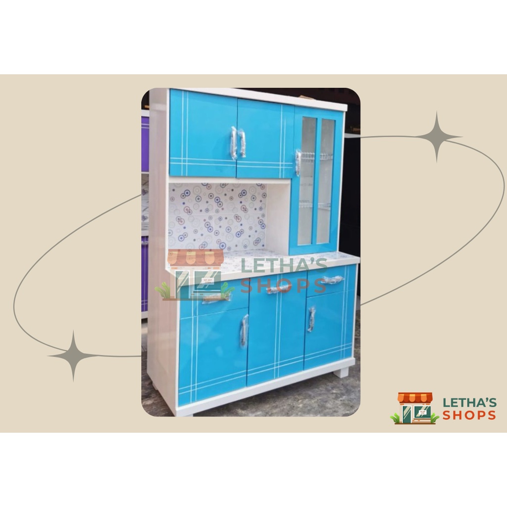 LEMARI SAYUR / DAPUR / RAK PIRING KAYU BLOCKTEAK FINISHING DUCO TYPE GENDONG (3 PINTU)