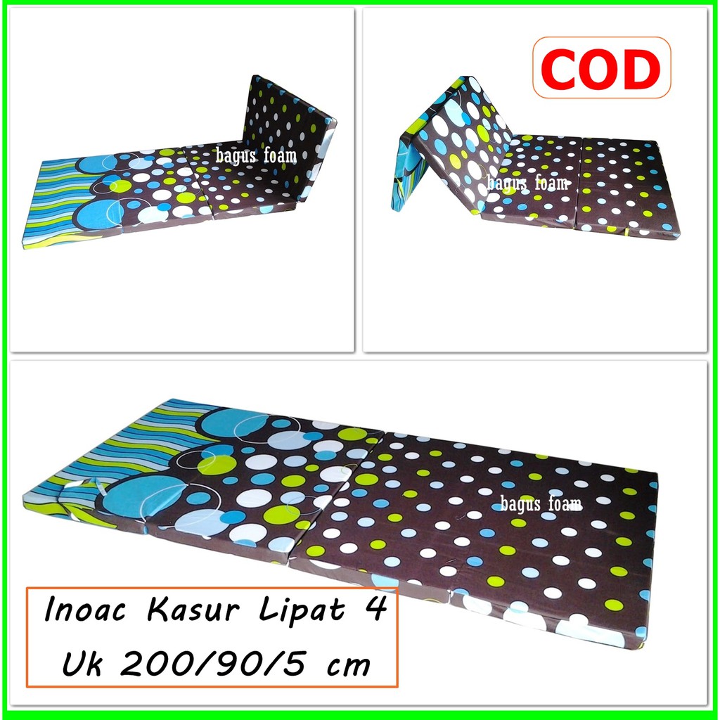  Kasur  Lipat  4 BUsa Inoac  Ukuran 200 x 90 x 5 cm Shopee  