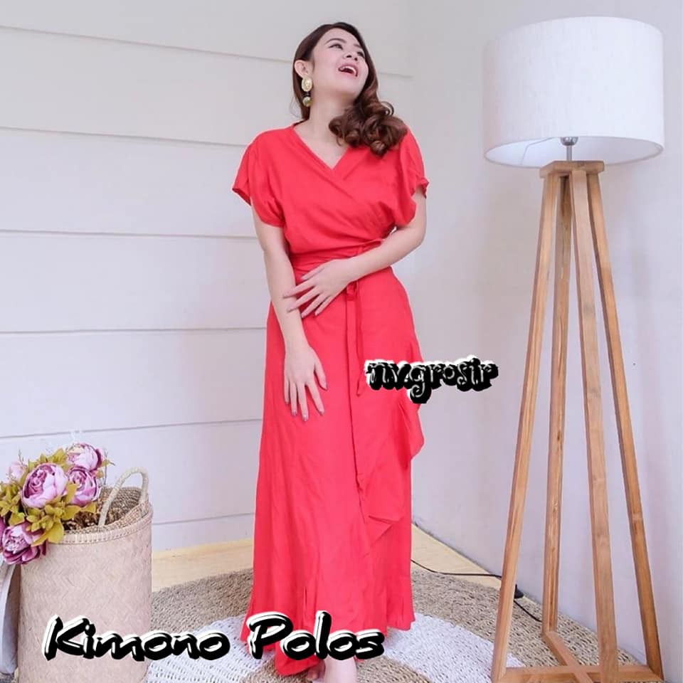 LONG DRESS KIMONO POLOS (PILIH)