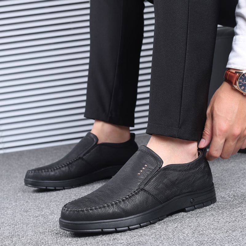 COD Sepatu Pantofel Pria Pantofel Hitam Santai Formal Dewasa Laki Laki Sepatu Slip On Tanpa Tali Kantor Cowok 134