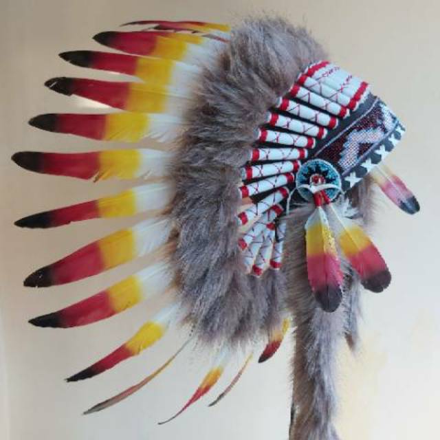 TOPI INDIAN.HEADDRESS  BULU ANGSA