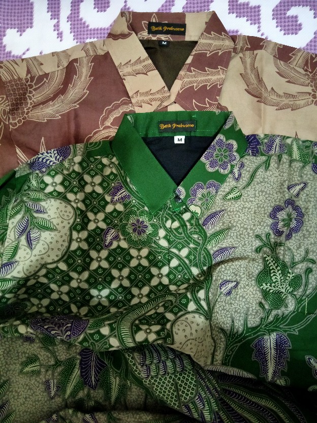 Merak Ijo Kemeja Batik Pria Lengan Panjang Slimfit Katun Printing Hem Baju Atasan Kantor Modern