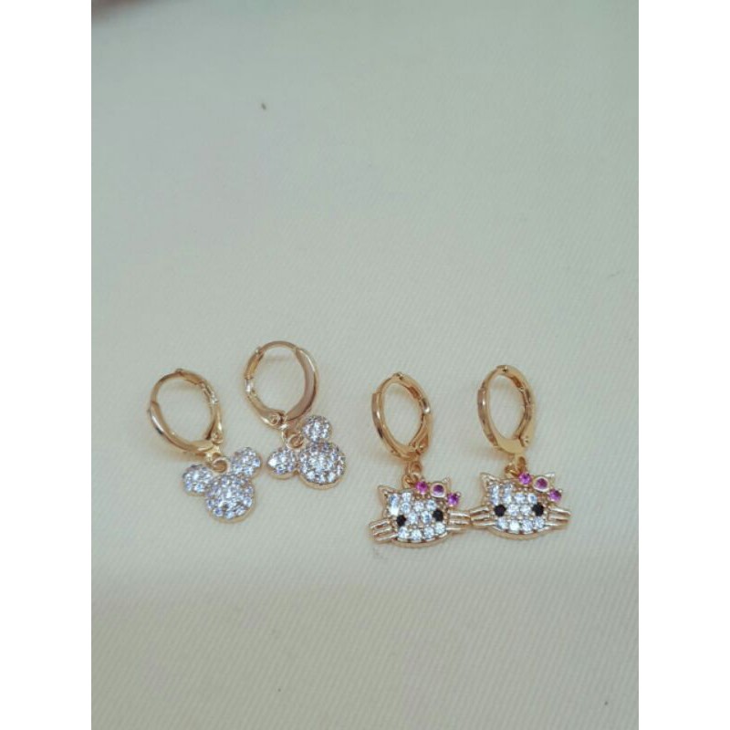 Xuping anting anak anak / xuping anting mickey hello kit** / anting anak anak gold