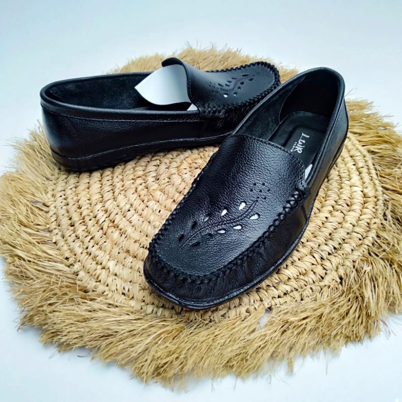 KASUT WANITA | SLIP ON KULIT |SEPATU ASLI KULIT KULIT SAPI | MOCCASIN KULIT