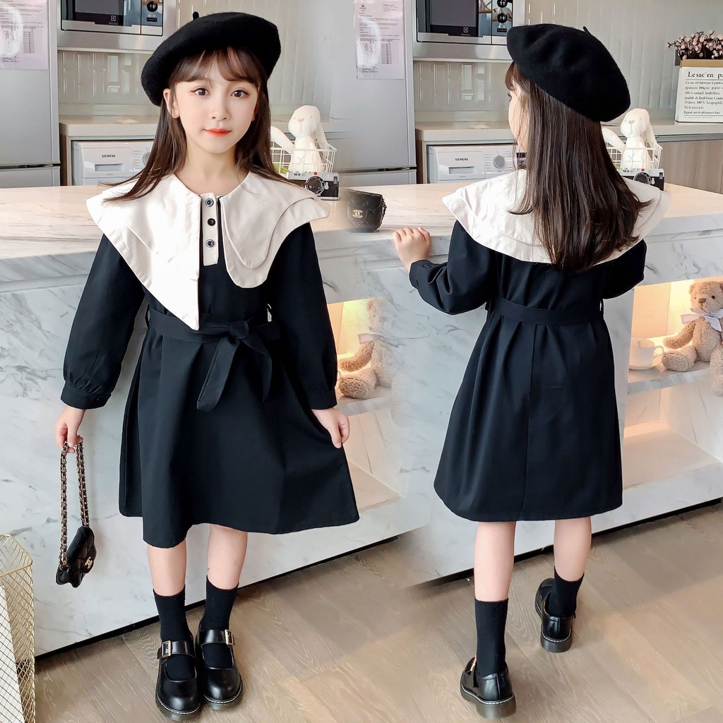 Dress Anak Perempuan Baju Remaja 9 - 14 tahun Gaun Katun Kerah Fashion Girl Teen LORIE Korean Style Import