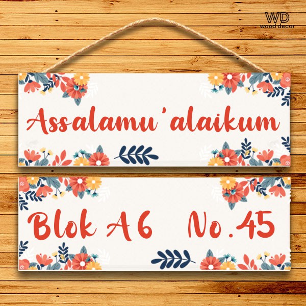 Nomor Rumah kayu dekorasi dinding hiasan dinding papan nama kayu  - SB31