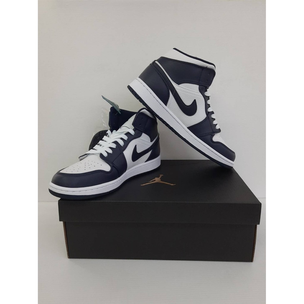 Air Jordan 1 Mid White Metallic Gold Obsidian