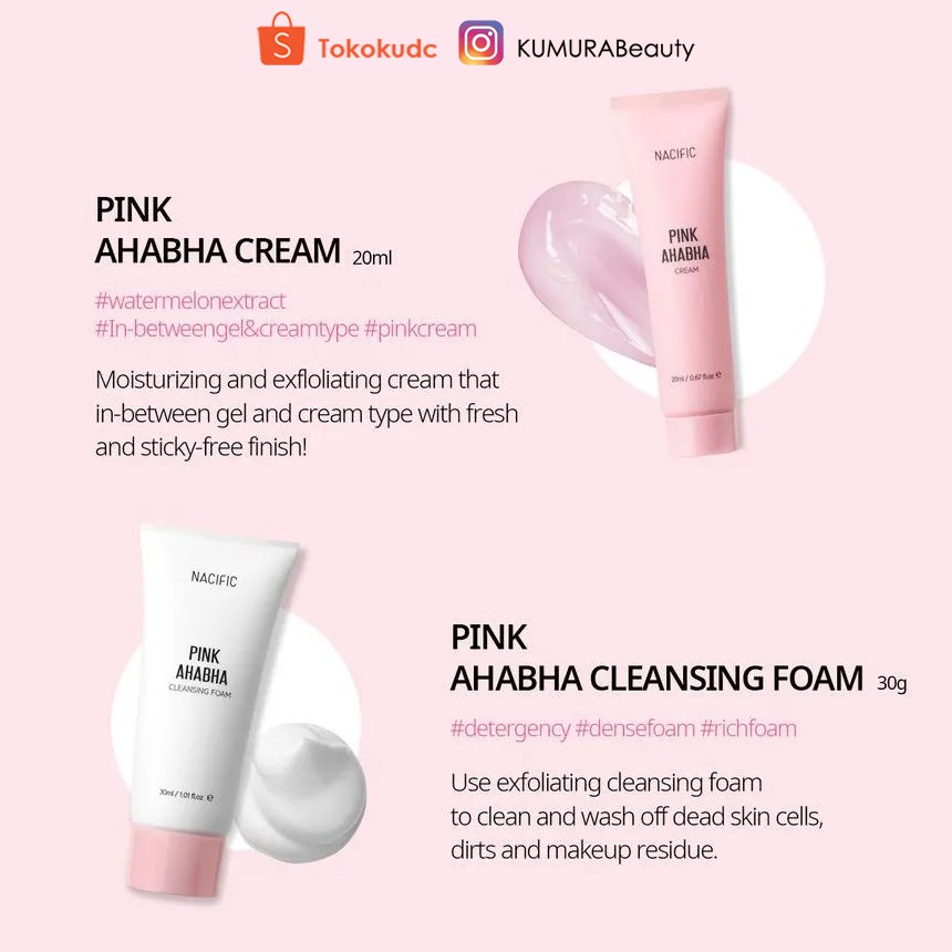 NACIFIC PINK AHA BHA KIT STARTER KIT DRY SKIN SKINCARE KULIT KERING EXP 2023-08-12