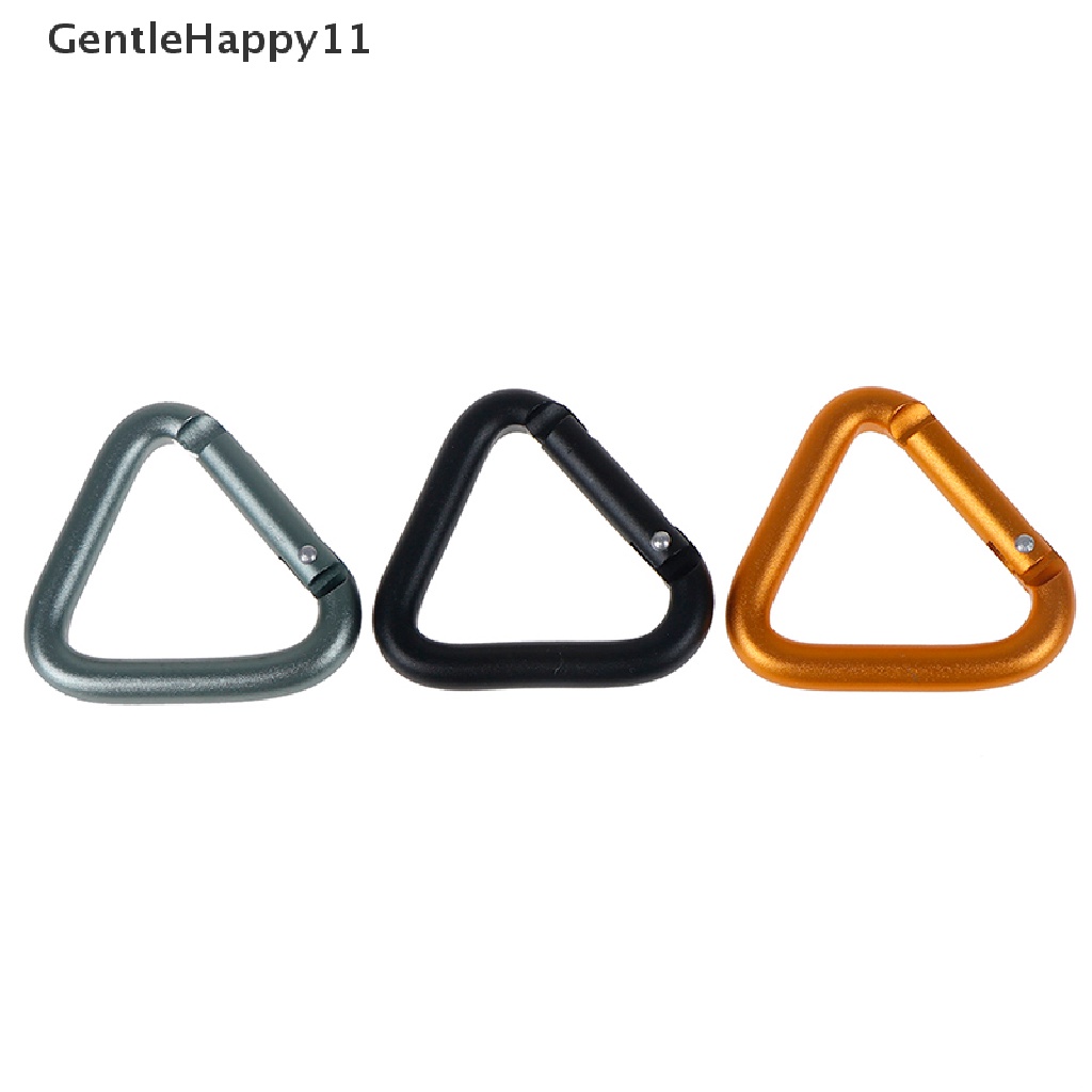 Gentlehappy 1PC Segitiga Carabiner Outdoor Camping Hiking Gantungan Kunci Ketel Gesper Snap Clip