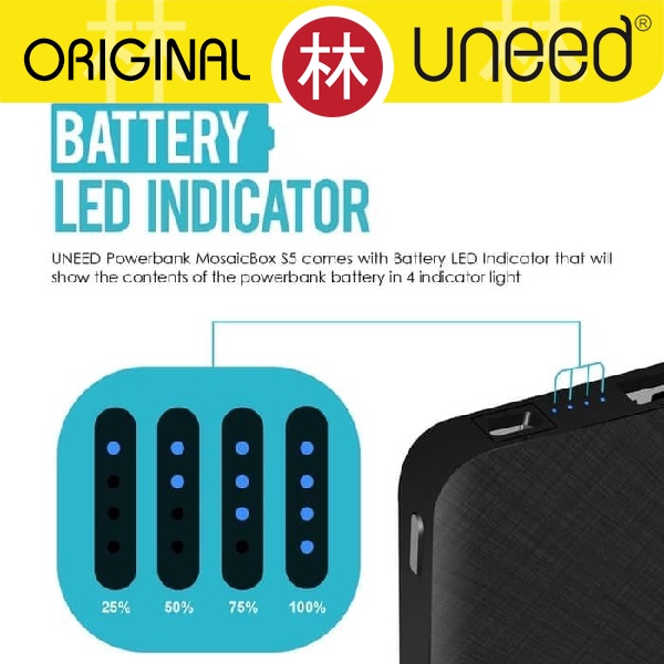 UNEED UPB402 MosaicBox S5 Powerbank 5000mAh 2 USB Output