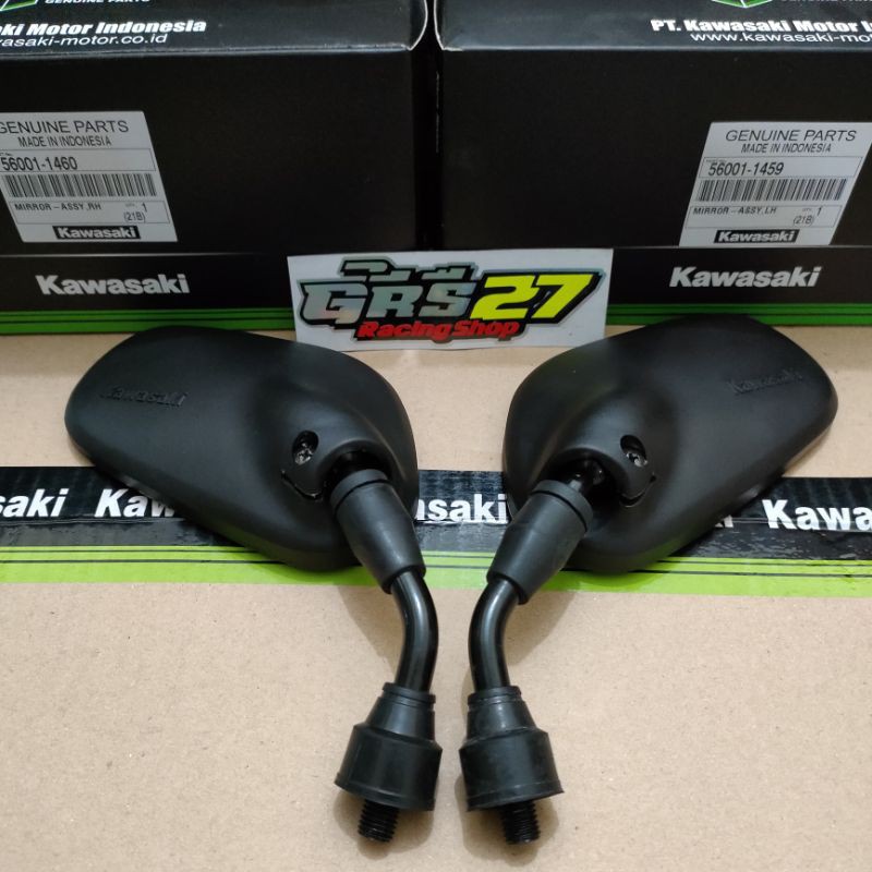 SPION NINJA R SS 150 MIRROR ASSY SET SEPASANG KIRI KANAN ORI ORIGINAL KAWASAKI-Sepasang(Kanan-Kiri)