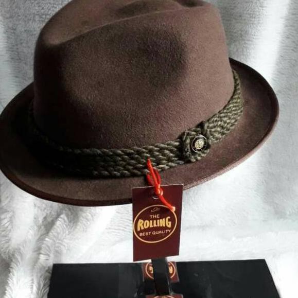 Paling Diminati.. Topi Laken fedora dengan bahan KULIT SAPI original import berkualitas Exelant mena