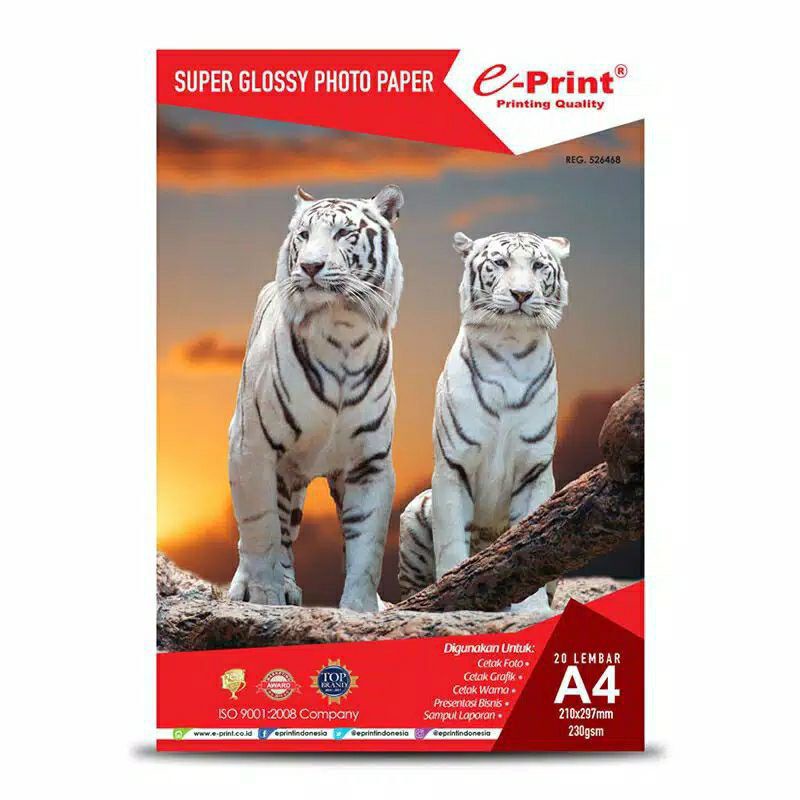 

KERTAS PHOTO GLOSSY E-PRINT A4 ISI 20LEMBAR 180/200/230gsm