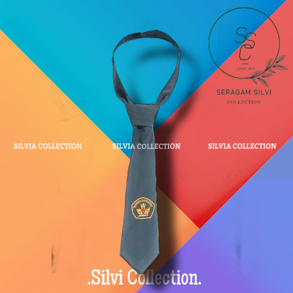 Dasi instan SMP & SMA Bordir bahan Famatex - Seragam Sekolah - Dasi SMP - Dasi SMA