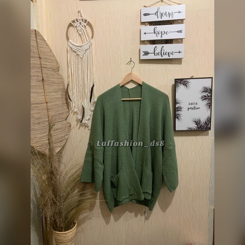 KARDIGAN OVERSIZE | OVERSIZE PREMIUM | CARDY OVERSIZE | KARDIGAN TEBAL-Hijau Mint