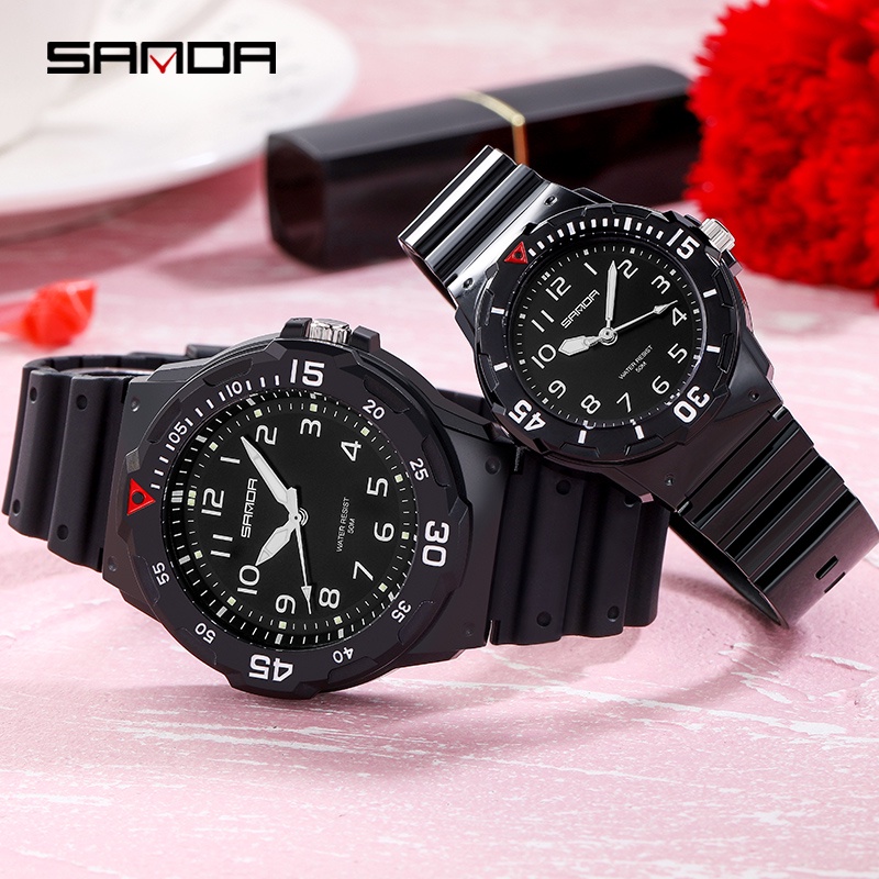 SANDA 6011 Jam Tangan Wanita Analog Tali Rubber Luminous Anti Air WATCHKITE WKOS