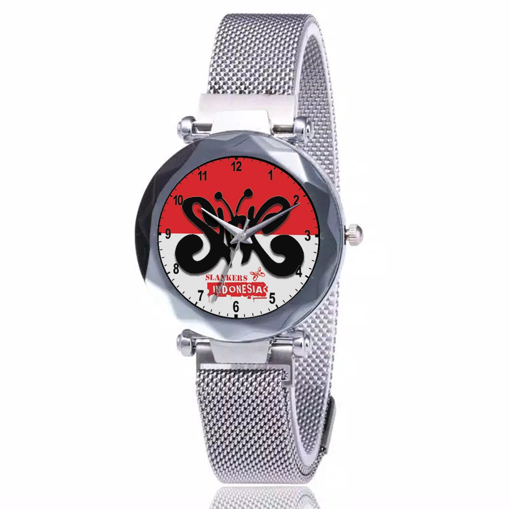 Jam Tangan Wanita Custom - SLANK-SLANKY MOTIF 8 Free Box &amp; Batre Cadangan