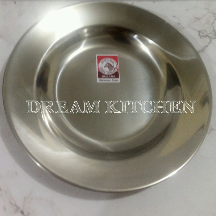 Deep Plate 9 " / Piring Makan 22-8 Cm Stainless Steel - ZEBRA Thailand