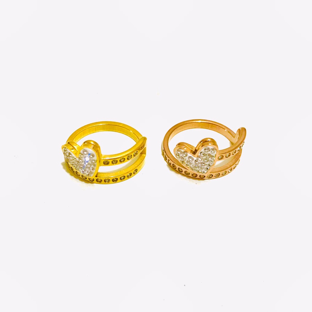 Cincin Titanum Wanita Lapis Emas Anti Karat CT-49