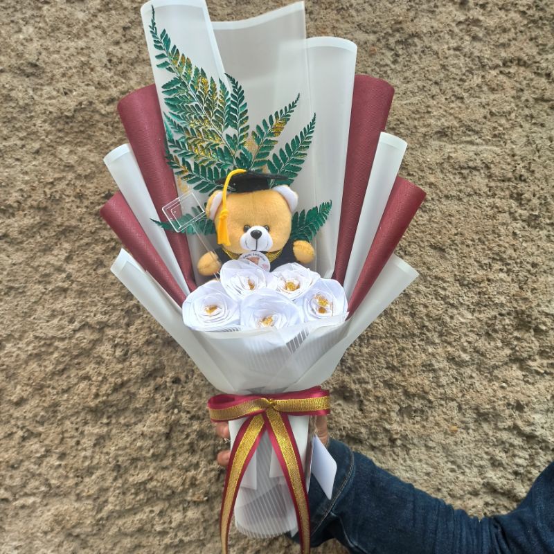 Bouket Boneka Wisuda Medium | Bouket Bunga | Premium