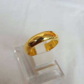  Cincin  polos  belah  rotan  lapis emas 24k Shopee Indonesia