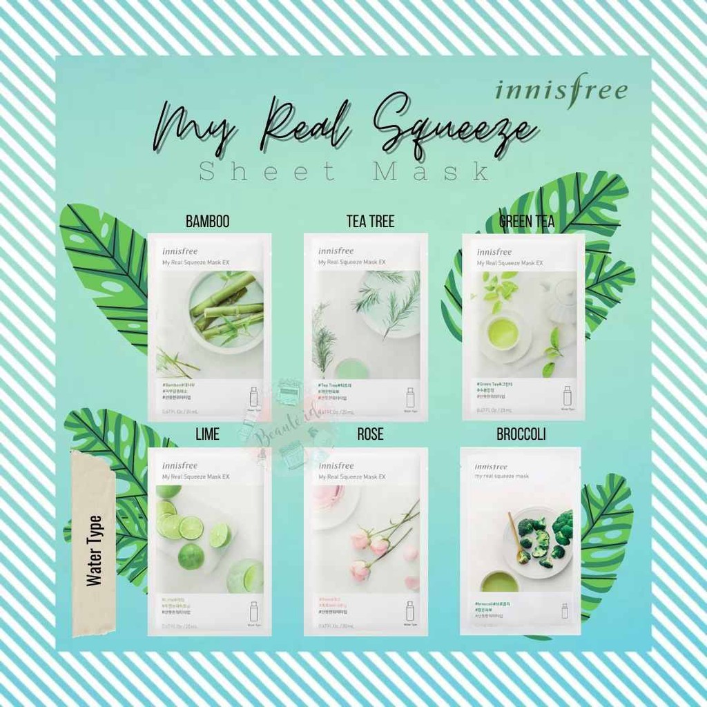 Innisfree Sheet Mask My Real Squeeze / Masker wajah innnisfree / Masker Muka / Masker Innisfree ORI