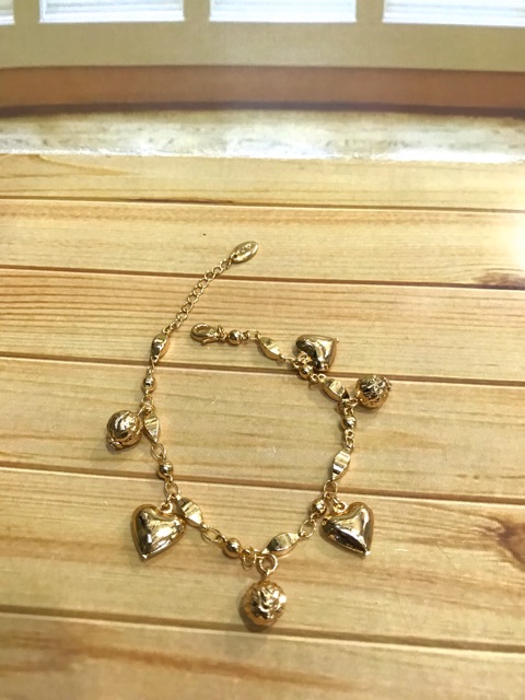 Gelang tangan wanita love love lapis emas // perhiasan pengganti emas