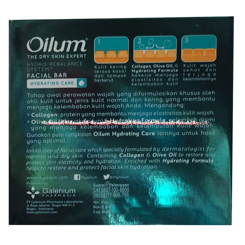 Oilum The Dry Skin Expert Cleansing Bar Hydrating Brightening Care Sabun Untuk Kulit Kering 85gr