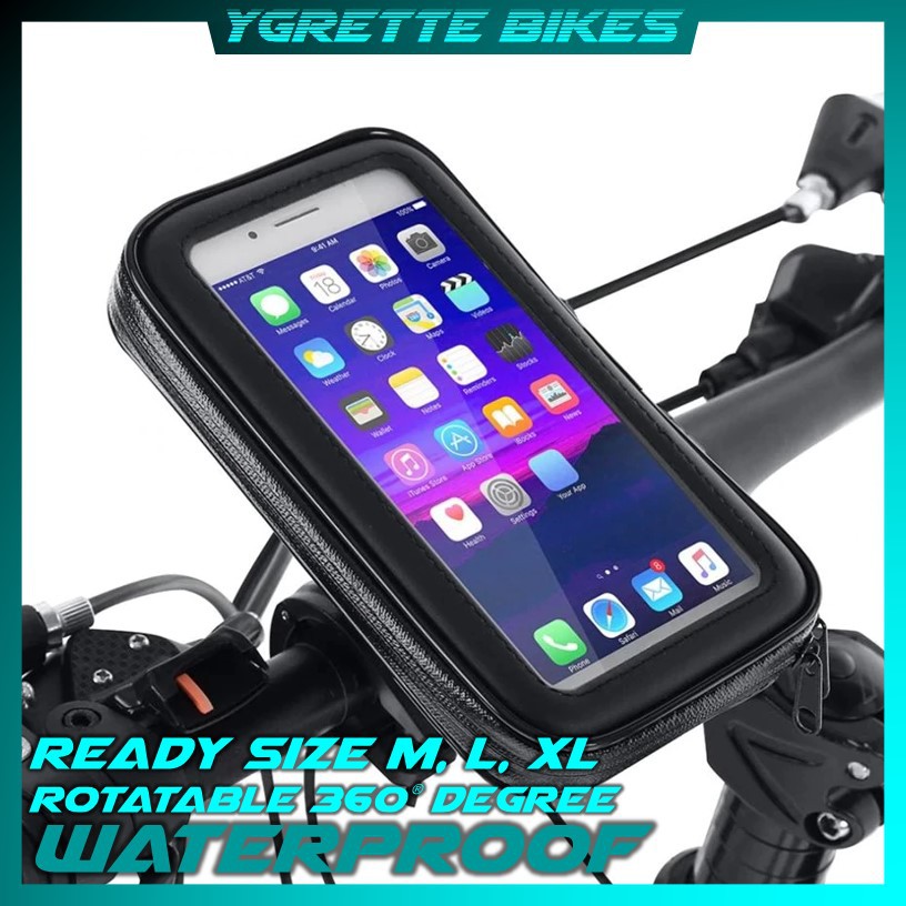 LIXADA Universal Bike Mount with Waterproof Case for Smartphone 5.5-6 Inch - ST08 - Black