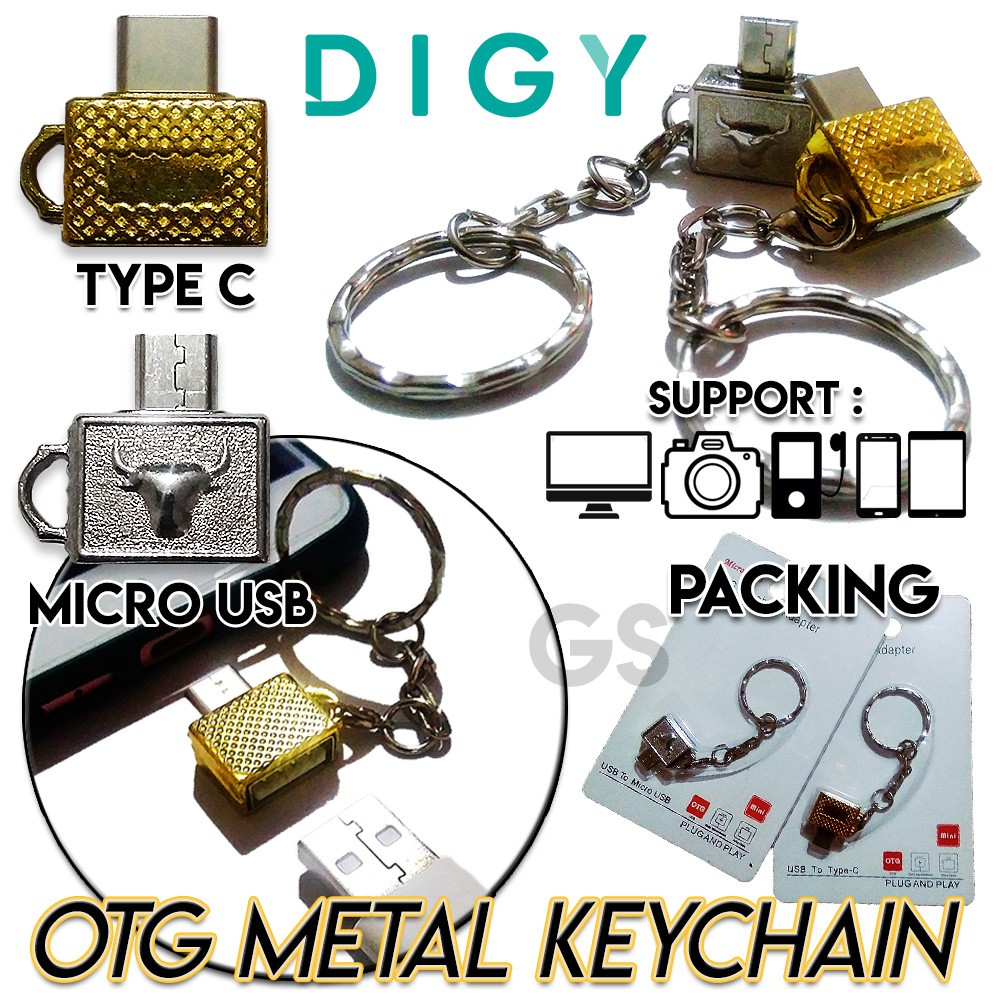 OTG Metal Keychain Micro dan Type C Gantungan Kunci