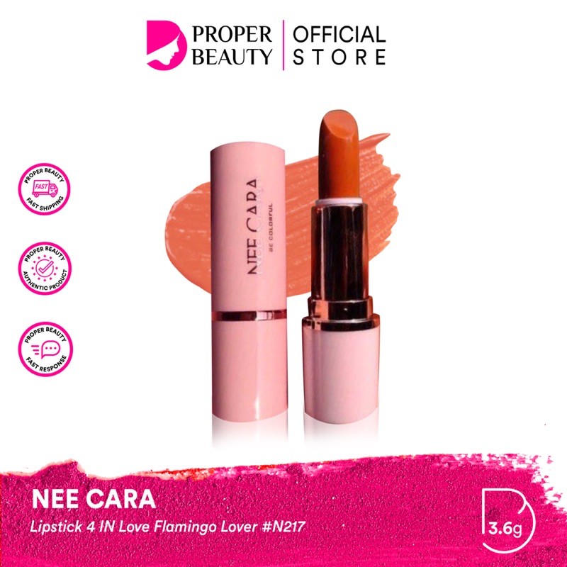 NEE CARA Lipstick 4 IN Love Flamingo Lover #N217 Thailand / Cosmetic / Lip Tint Matte Creamy Glosy