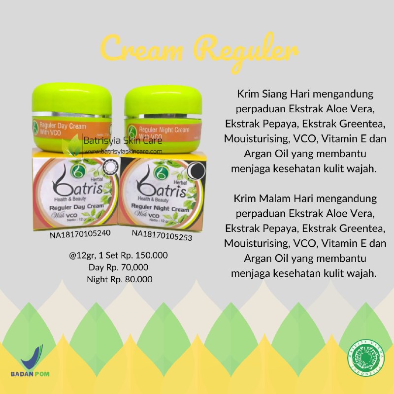 SATUAN Regular Night Cream, Krim Malam Reguler Batrisyia Herbal