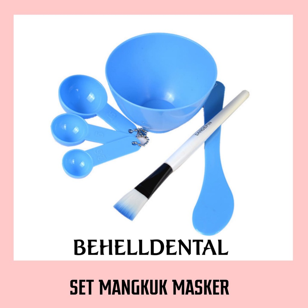 MANGKUK MASKER KUAS SENDOK BOWL / SET MANGKOK TEMPAT MASK DIY ORI 4 IN 1 / 4in1 Set COD BEHELLDENTAL